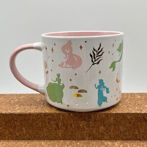 Zak Designs Disney Princess Silhouette Mug White Pink Tiana Cinderella Ariel